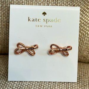 NWT Kate Spade New York Tied Up Earrings Stud Rose Gold w Dust Bag